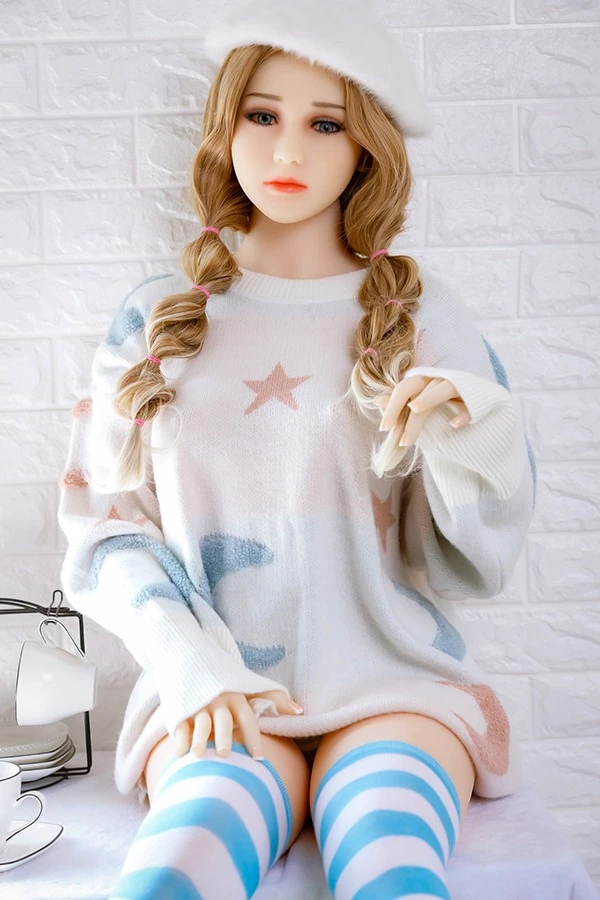 Aibei Doll ナンシー 158cm - 小さな胸のブロンドのセックスドール、無料の2番目のヘッド付き