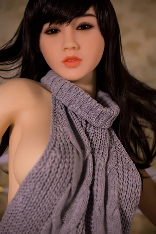 WM Dolls TPE リアルな日本のセックスドール Wendy 156cm 無料の2つ目のヘッドとスタイリッシュなグレーのセーター付き