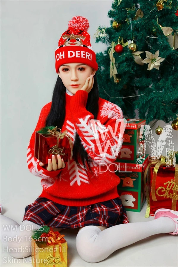 WM Dolls 超リアルなクリスマス衣装アジアンセックスドール レイラ 163cm 無料の2つ目のヘッド付き